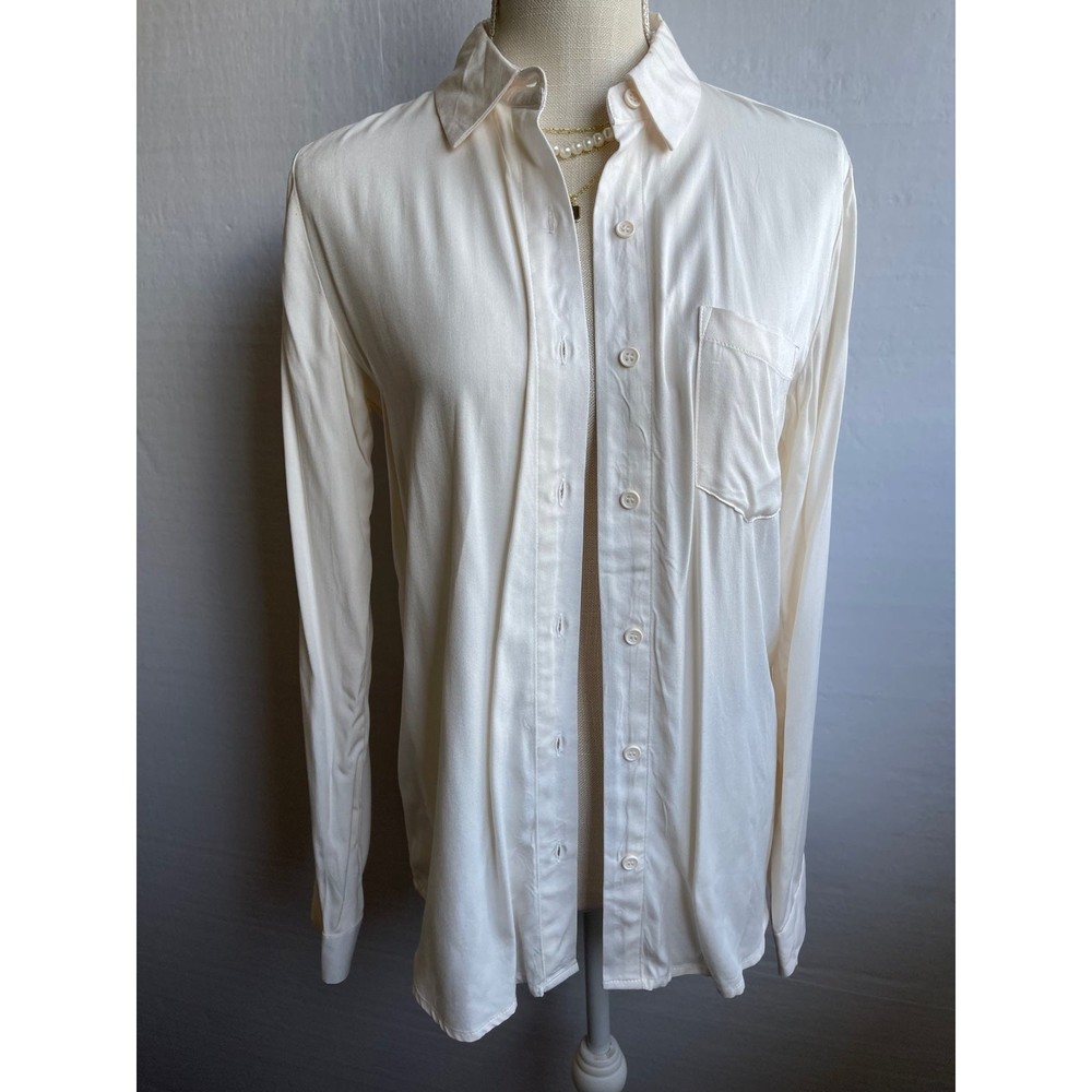 Just Fab Women Ivory Long Sleeve Blouse Size XS